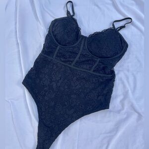 Black lace bodysuit